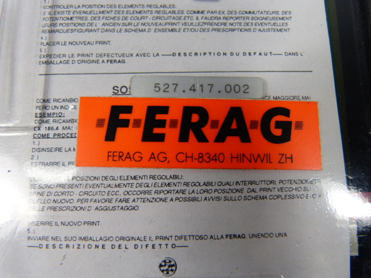 Ferag 527.417.002 PC Control Board NEW IN PKG