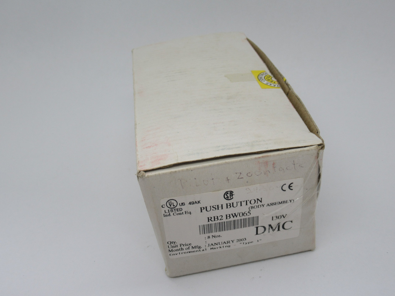 DMC RB2-BW065 Illuminated Push Button/Selector Switch Body 8-Pk BOX DAMAGE NEW