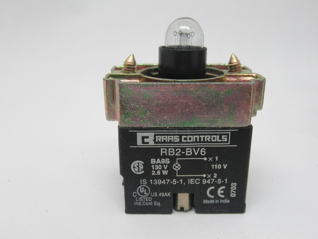 Raas Controls RB2-BV6 Pilot Light Body 130V 2.6W 110V BOX DAMAGE 10-Pack NEW