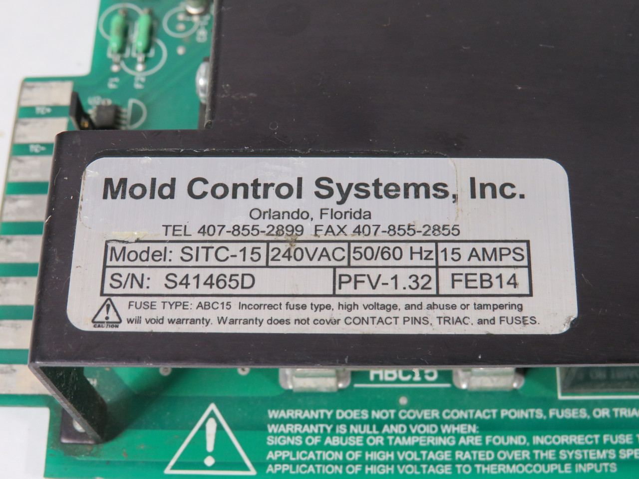 Mold Control Systems SITC-15 Temperature Controller 240V 50/60Hz USED