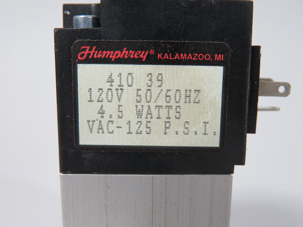 Humphrey 410391205060 4-Way Solenoid Valve 120V 50/60Hz 1/8" NPSF OPEN BAG NWB