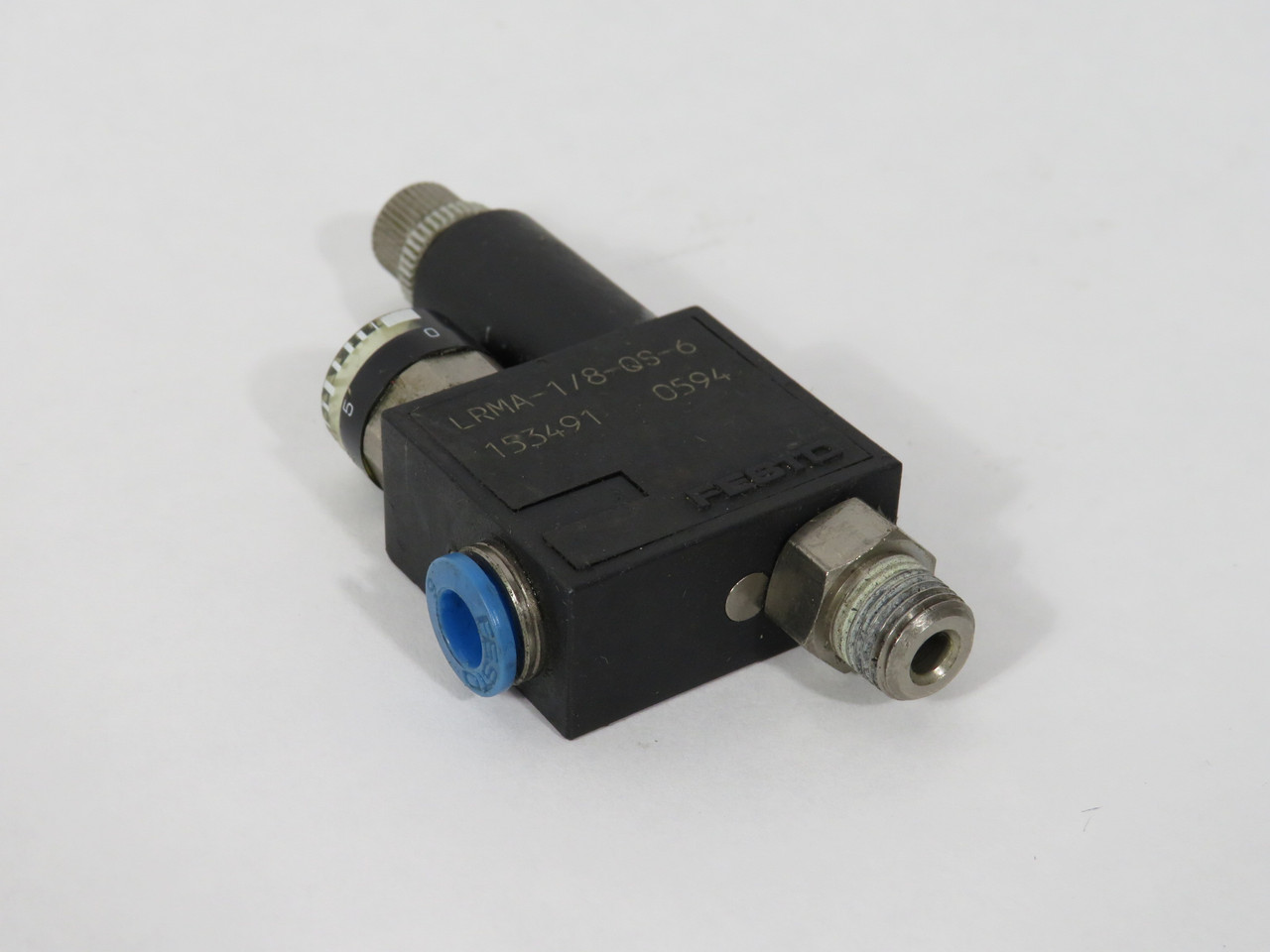 Festo 153491 LRMA-1/8-QS-6 Pressure Regulator with Gauge G1/8 QS-6 1-8 bar USED