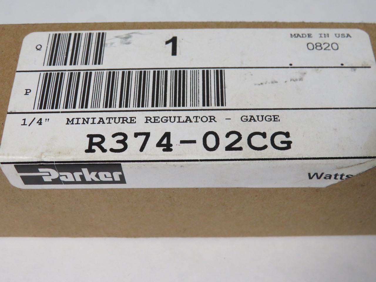 Parker Watts R374-02CG Pressure Regulator 1/4" NPT 2-125 psig C/W Gauge NEW