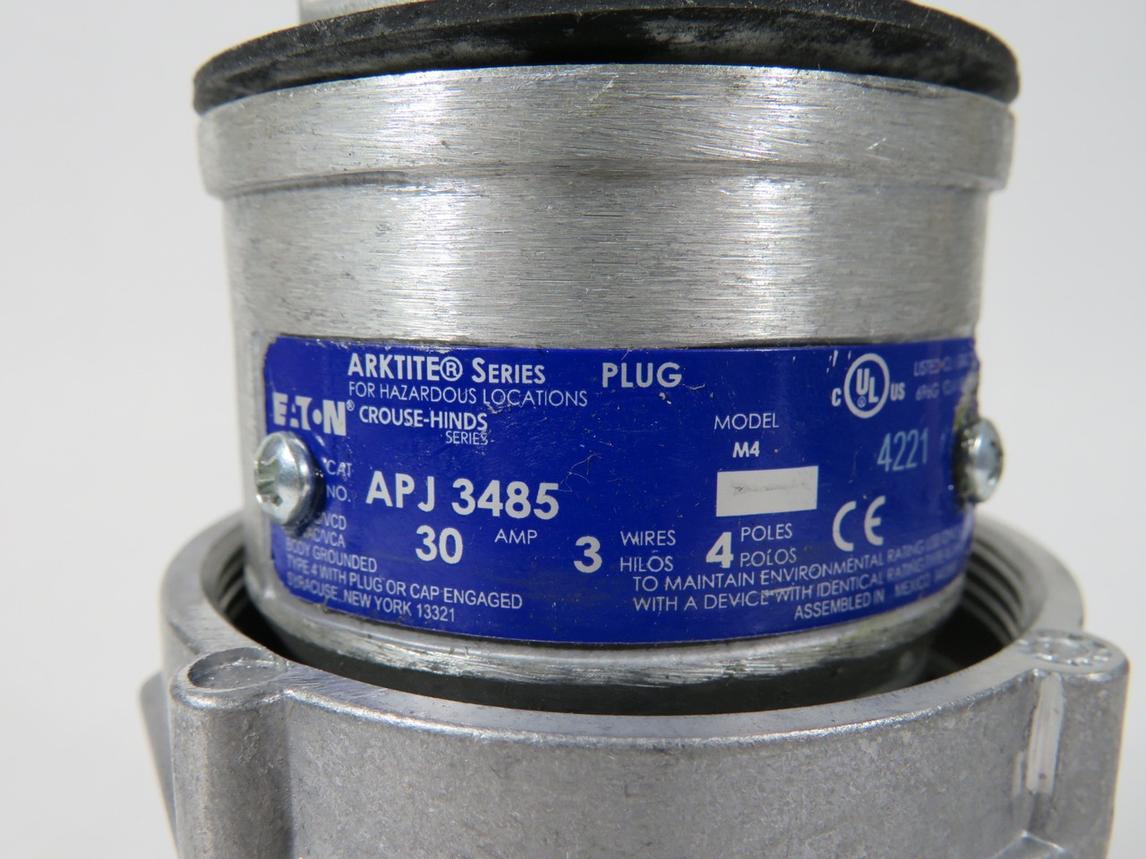 Eaton Crouse-Hinds APJ3485 Arktite APJ Plug 30A 600VAC/250VDC 3W 4P NEMA 4 NEW