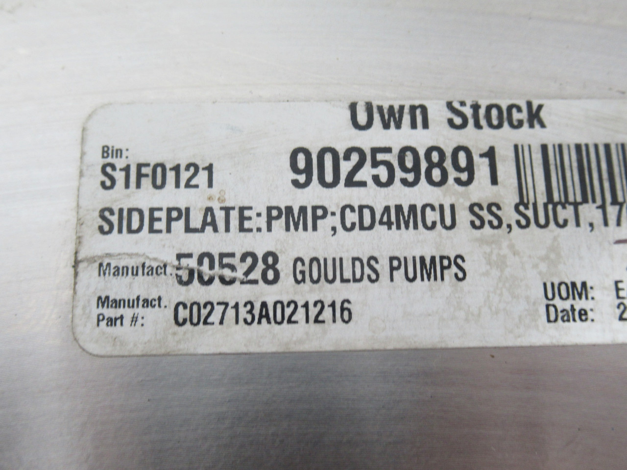 Goulds Pumps C02713A02-1216 Suction Side Plate for 3180 Pump 12x14-19 NOP