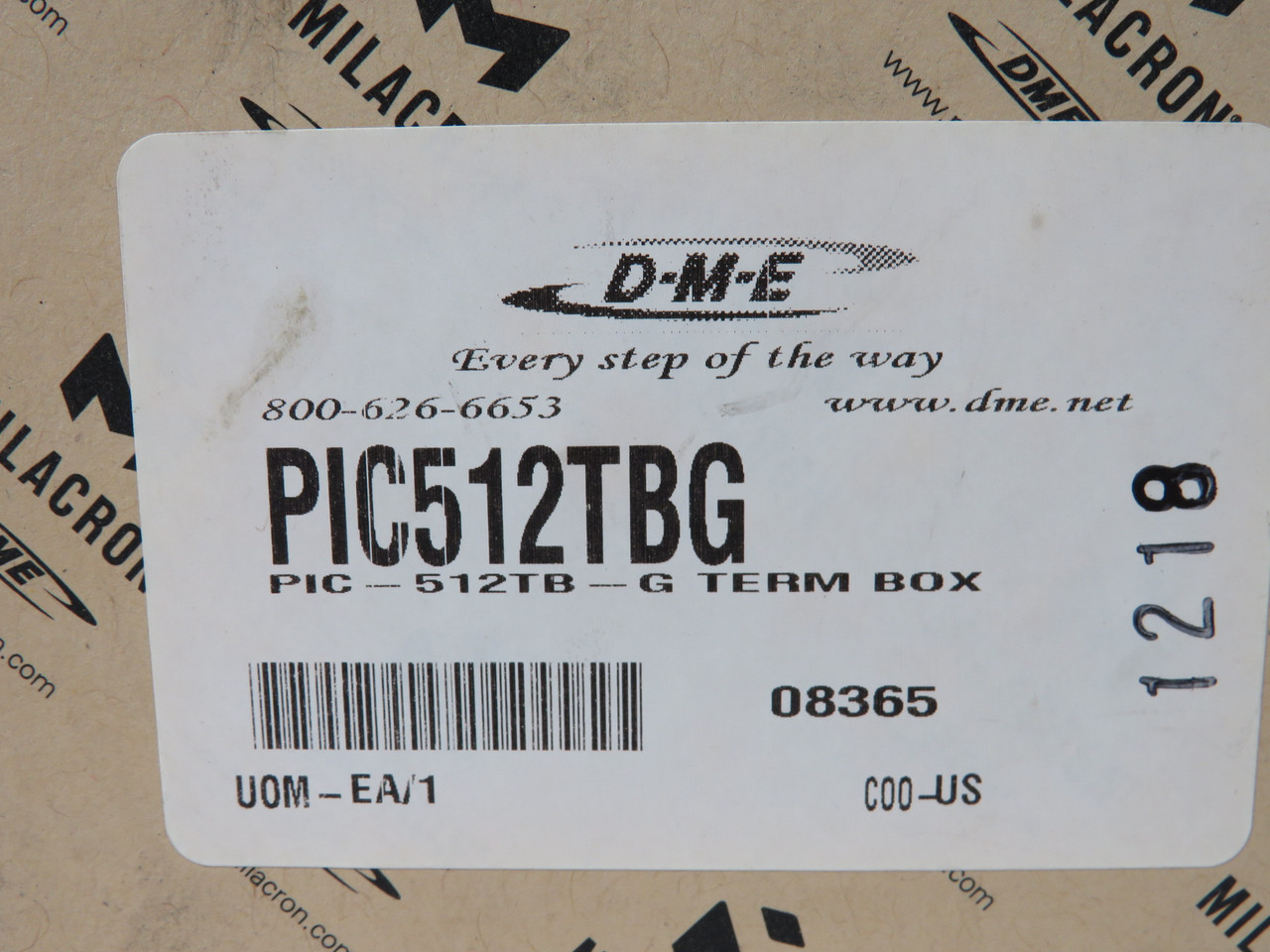 DME Milacron PIC512TBG Terminal Box 1 Connector NEW