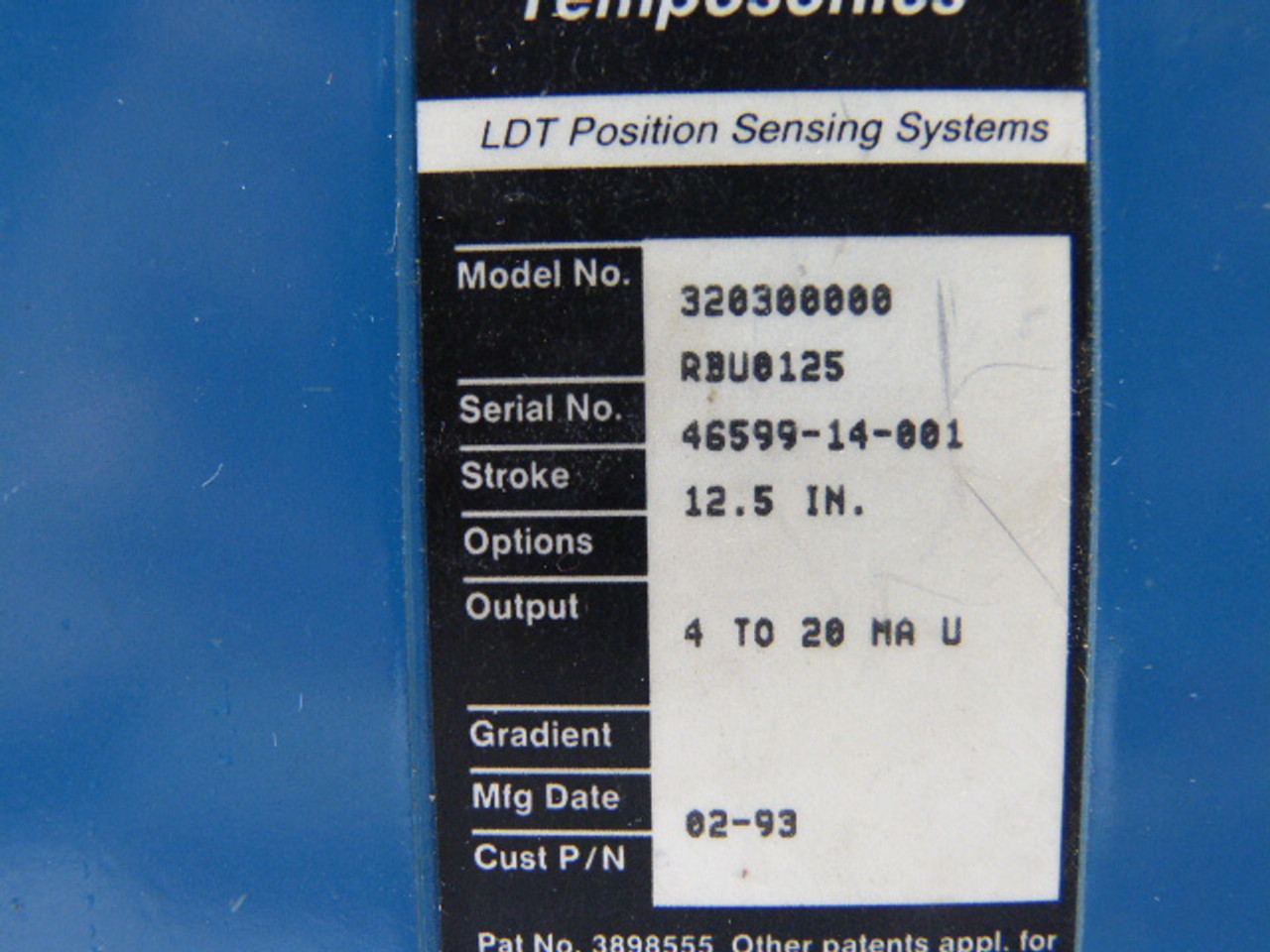 Temposonics 320300000RBU0125 LDT Positioning Sensor Unit 12.5"Stroke 4-20mA