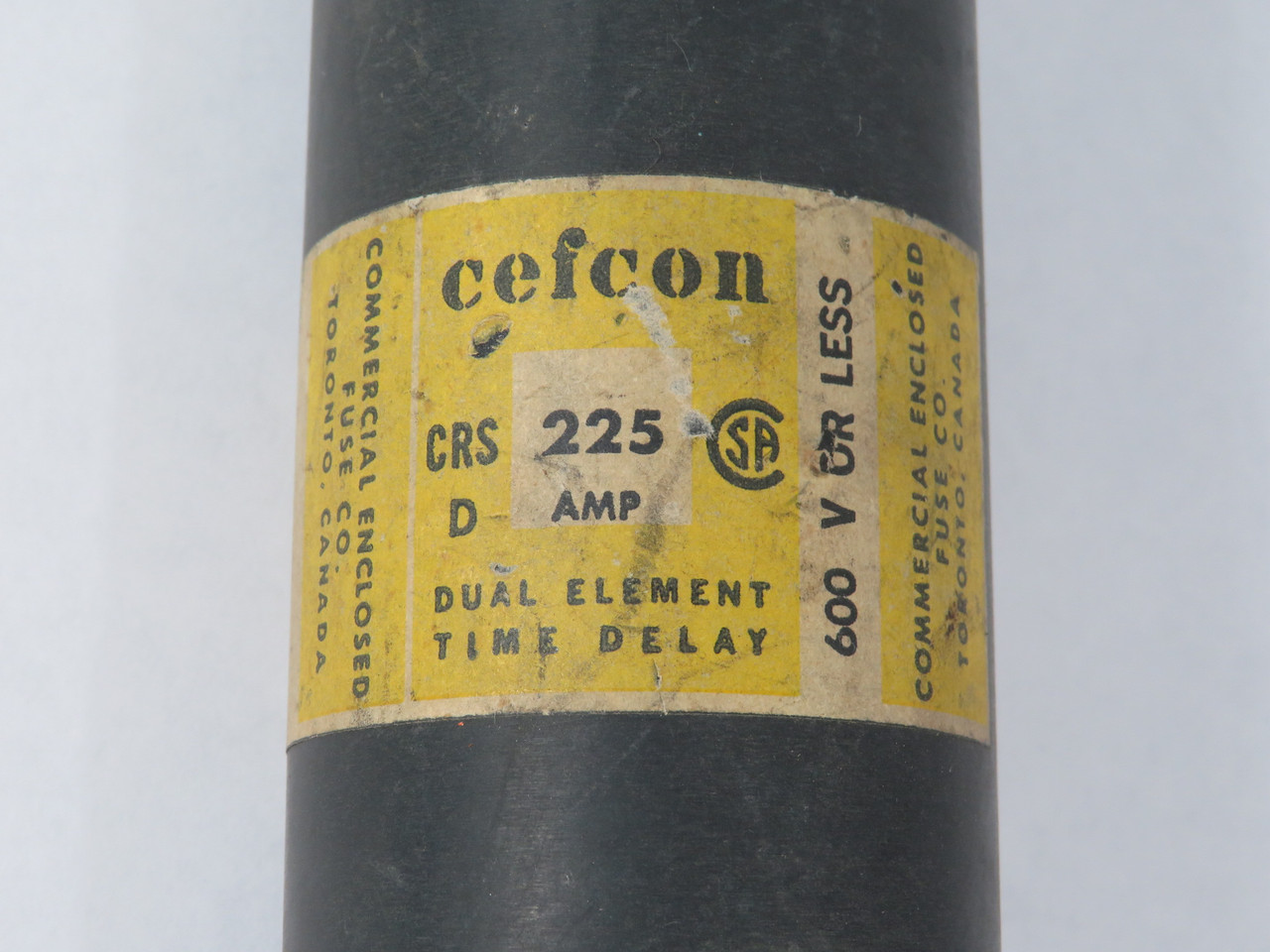 Cefcon CRS-225 Dual-Element Time-Delay Fuse 225A 600V USED