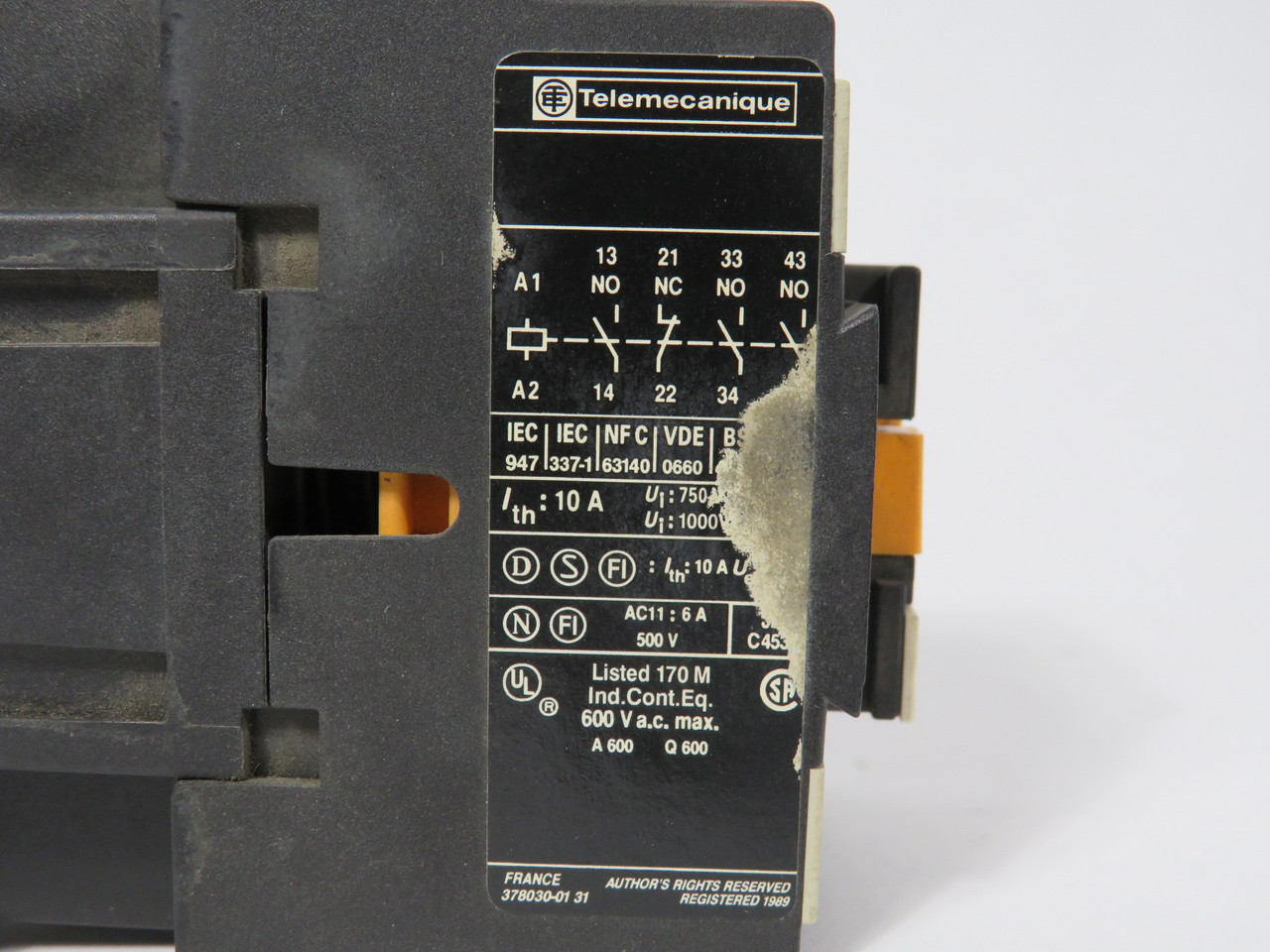 Telemecanique CA2DN31E6 Control Relay 48V 60Hz 10A 3NO 1NC USED