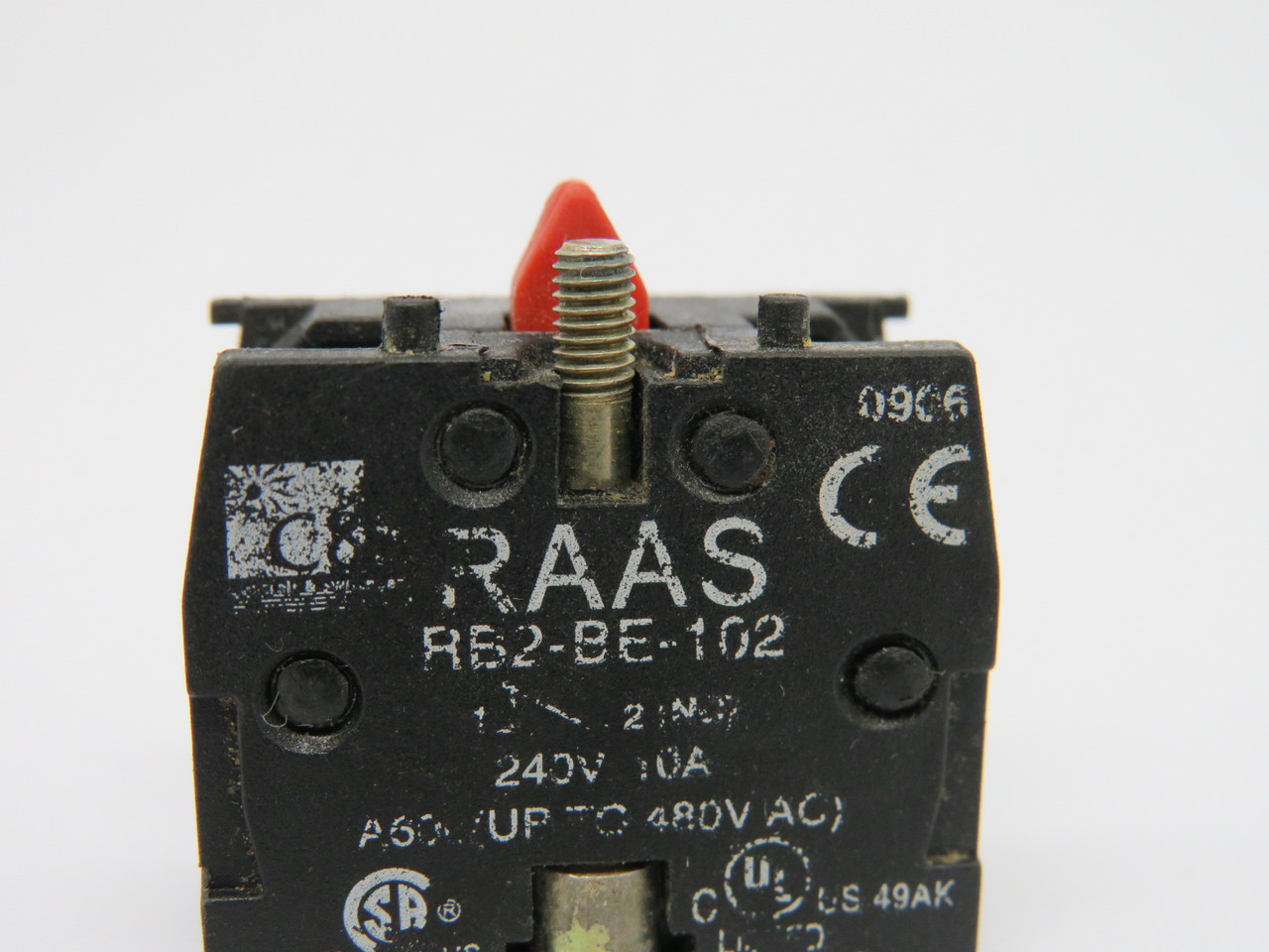 RAAS RB2-BE-102 Contact Block 1NC 240/480V USED