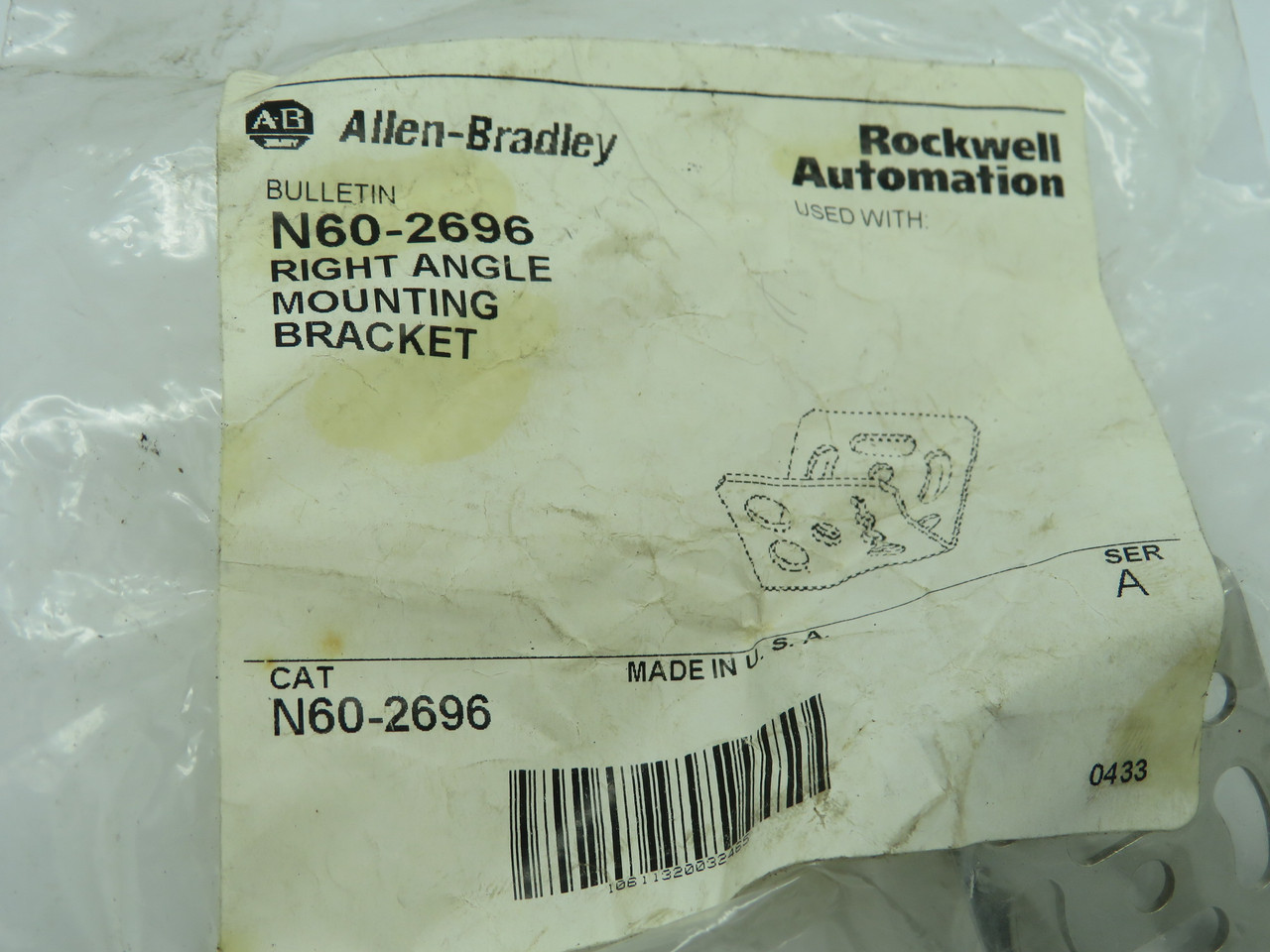 Allen-Bradley N60-2696 Right Angle Mounting Bracket Ser A NWB