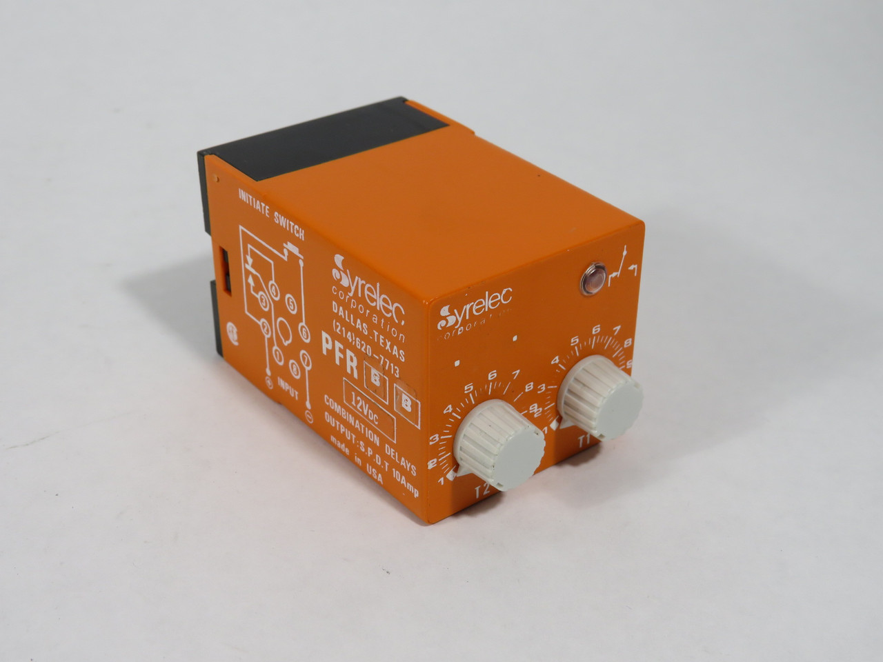 Syrelec PFRBB12D Combination Time-Delay Relay 12VDC 10A SPDT SHELF WEAR NEW