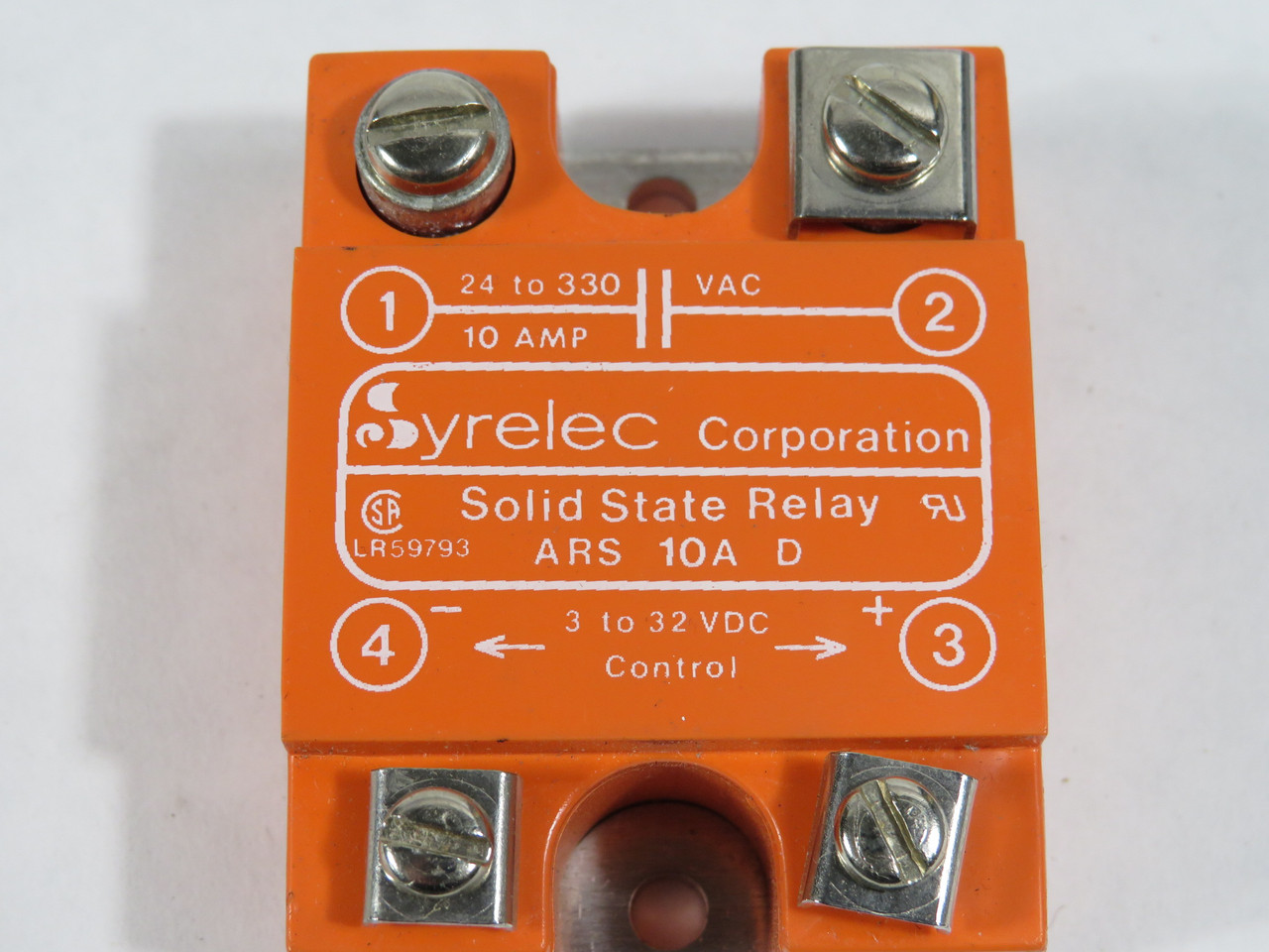 Syrelec ARS-10A-D Solid State Relay 24-330VAC 10A 3-32VDC USED