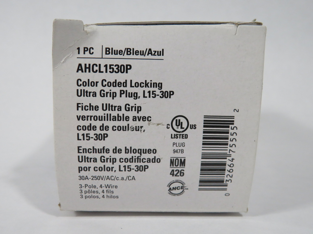Eaton Arrow Hart AHCL1530P Locking Plug 30A 250V 4W 3P NEMA L15-30P Blue NEW