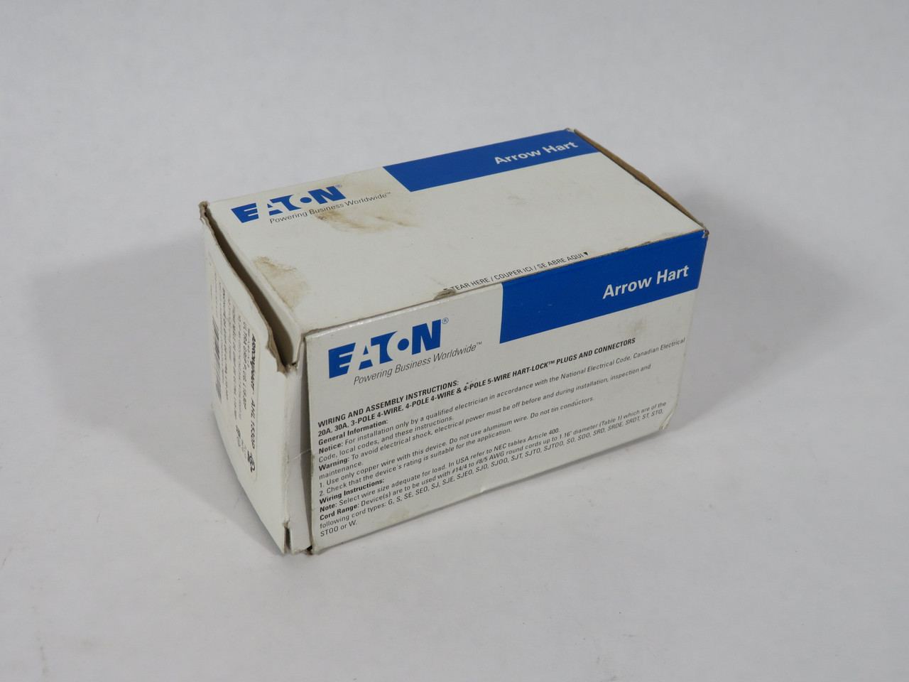 Eaton Arrow Hart AHL1530P Ultra Grip Locking Plug 30A 250V 3P 4W L15-30P NEW