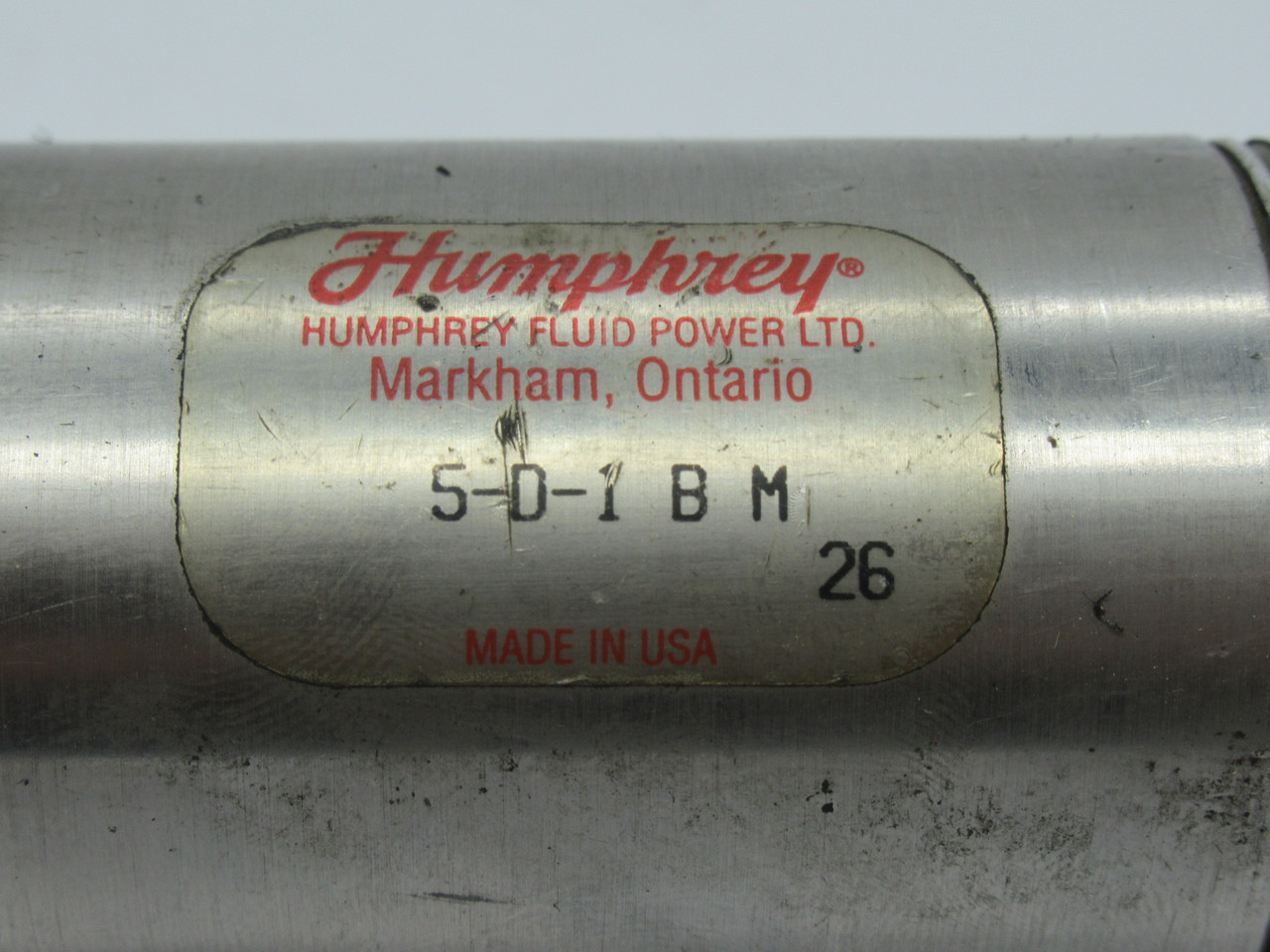 Humphrey 5-D-1BM Double Acting Air Cylinder 1-1/2" Bore 1" Stroke 200PSIG USED