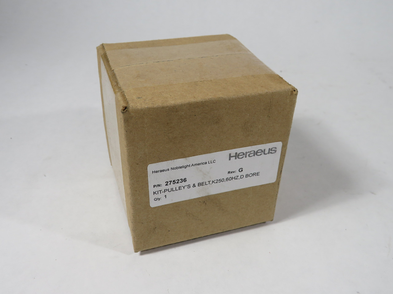 Heraeus 275236 Pulley and Belt Kit for K250 Blower I250B 60Hz D Bore SEALED NEW