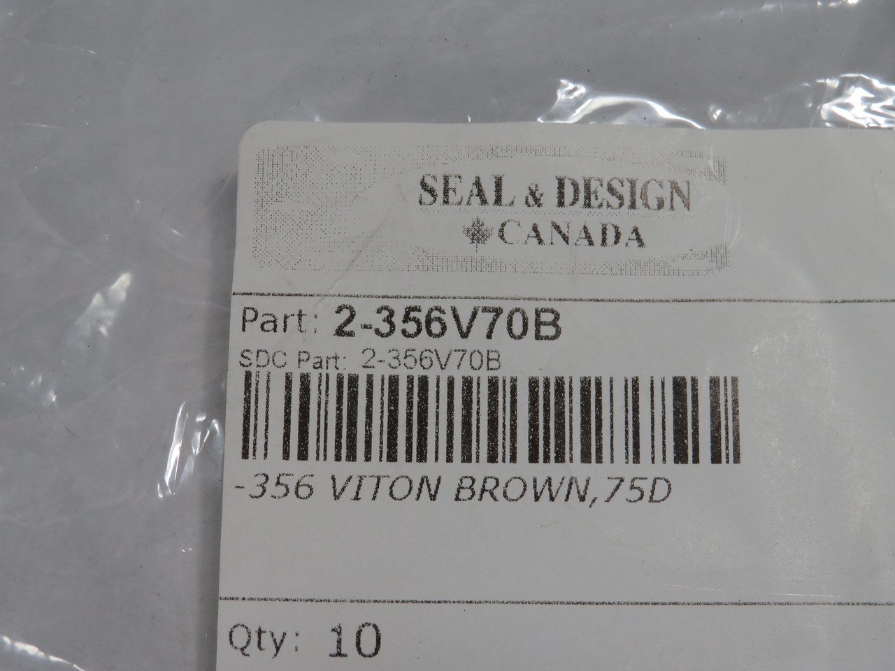 Seal & Design 2-356V70B Viton O-Ring 5-3/8" ID 5-3/4" OD 3/16" W Lot of 5 NWB