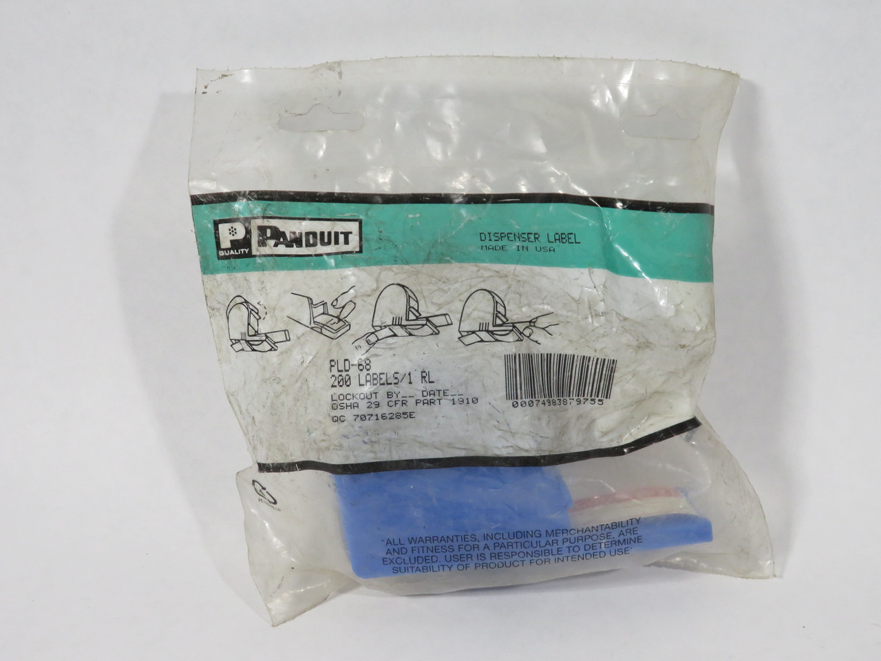Panduit PLD-68 Label Dispenser LOCKOUT BY__ DATE__ NWB