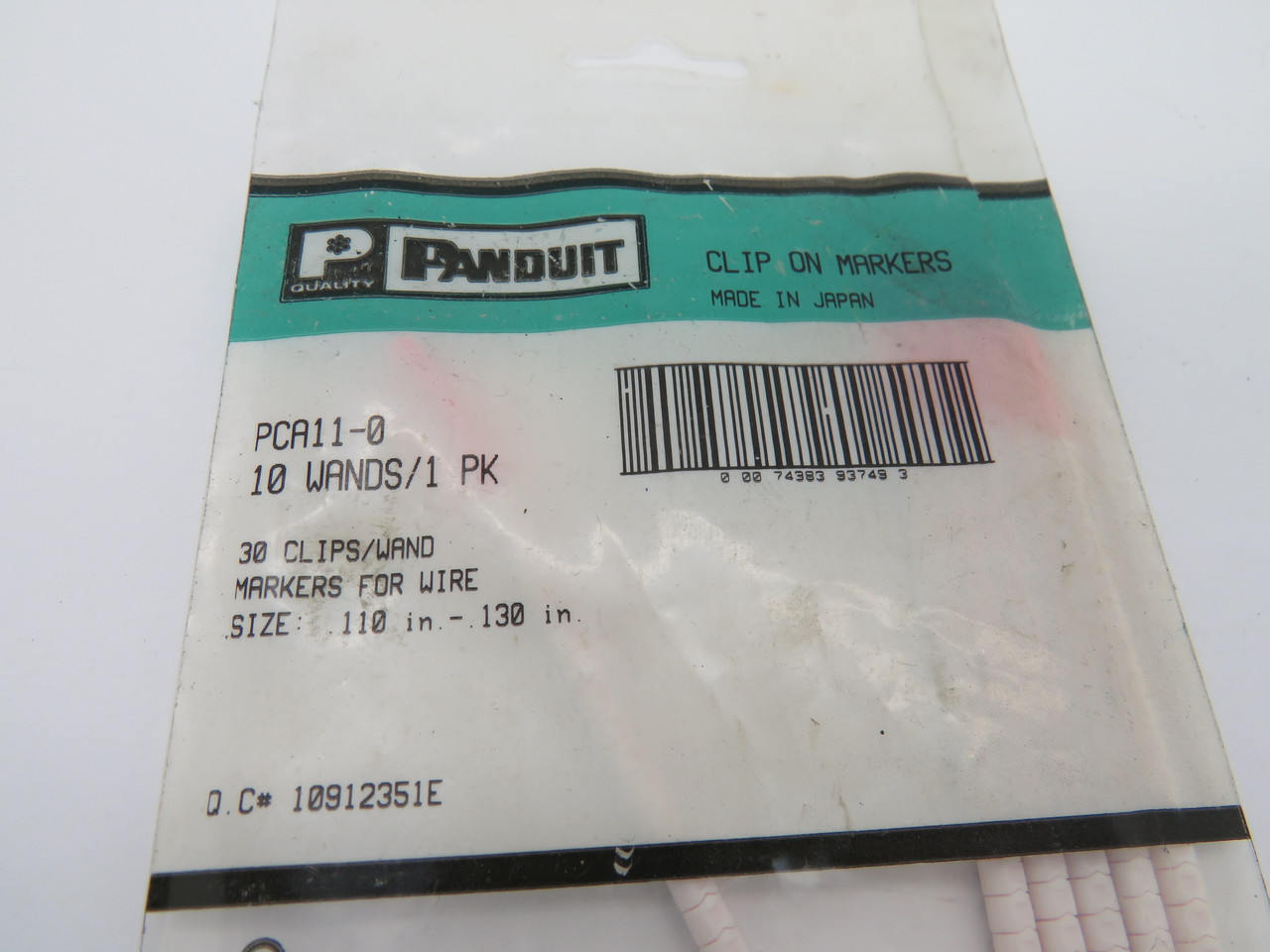 Panduit PCA11-0 Clip On Wire Marker "0" 6 Wands .110-.130" Open Bag NWB