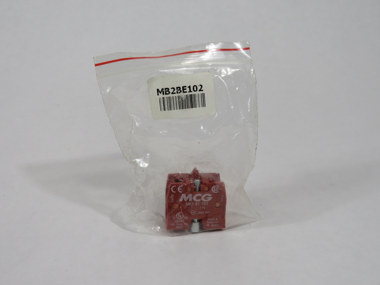 MCG MB2-BE-102 Contact Block 240V 10A 1NC NWB