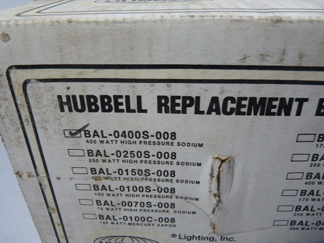 Hubbell BAL-0400S-008 Quad Tap Ballast Kit 120/208/277V 400W DMG BOX NEW