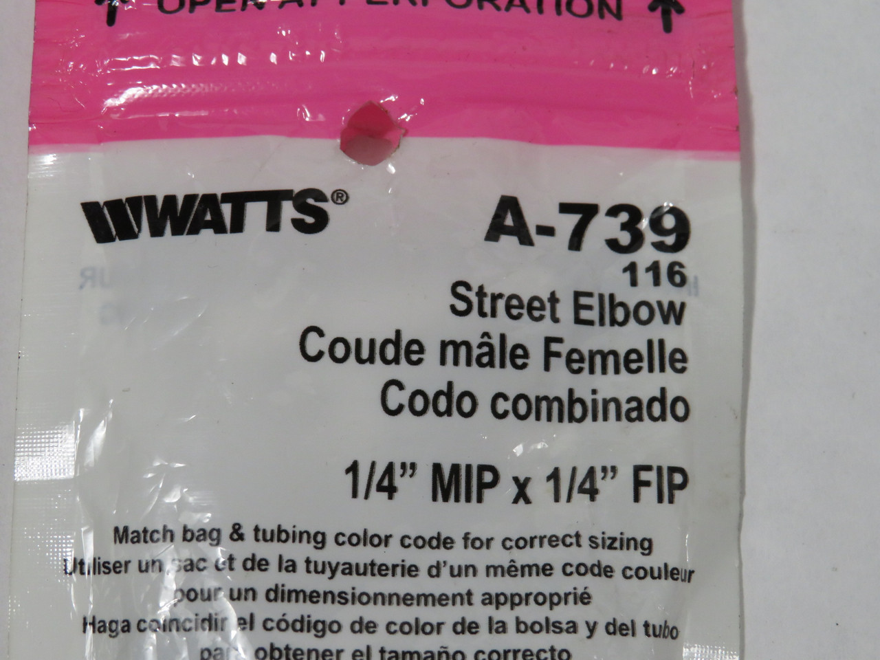 Watts A-739 Street Elbow Fitting 1/4" MIP 1/4" FIP Lot of 3 NWB