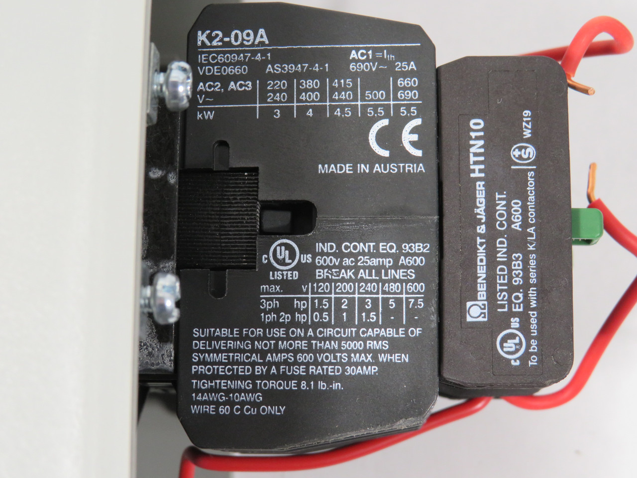 IMO Customized DOL Starter C/W K2-09A10 220-240V 50Hz NO OVERLOAD NOP