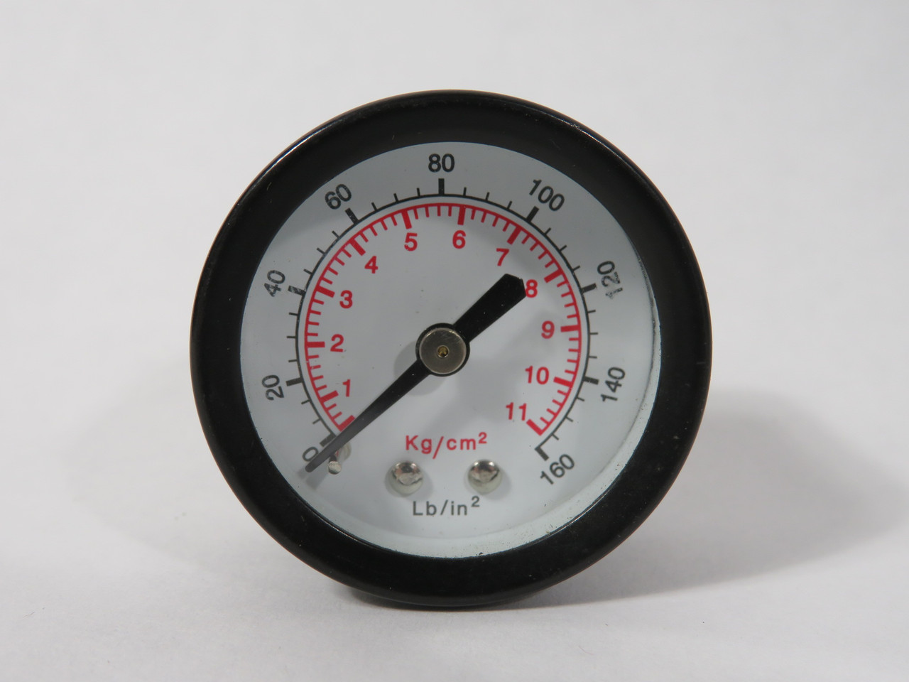 Generic Dry Pressure Gauge 0-160 psi 0-11 kg/cm2 1-1/2" D 1/8" Center Back USED
