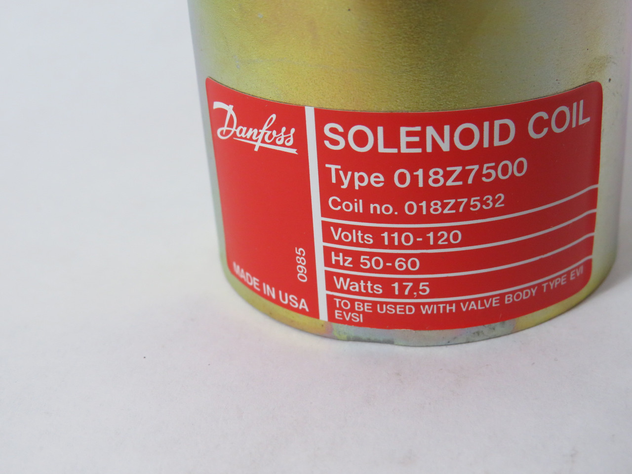 Danfoss 018Z7532 EVI/EVSI/EVSIT Solenoid Coil 110-120V 50-60Hz 17.5W BOX DMG NEW
