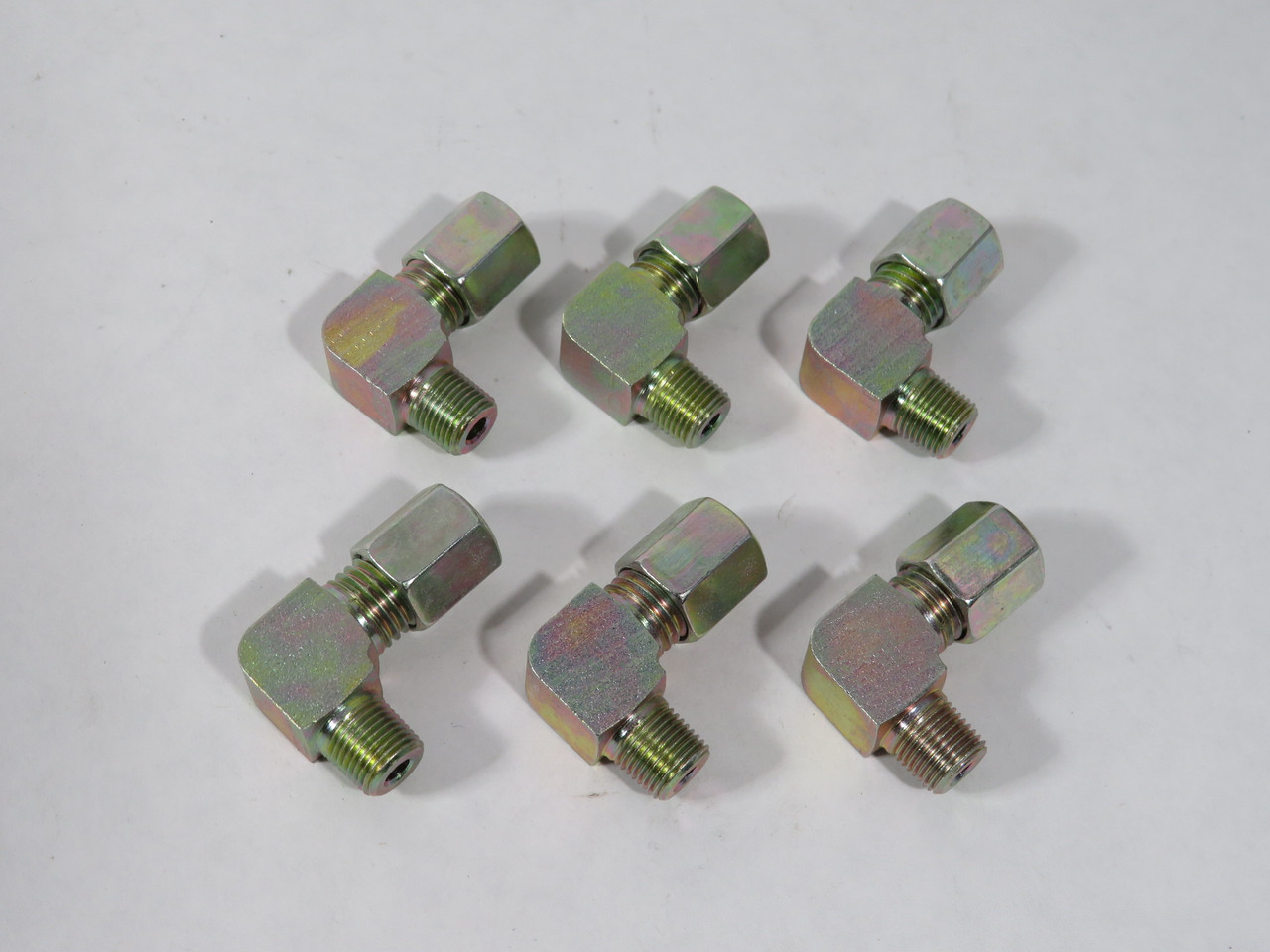 Parker WE06-PL1/8NPT Elbow Fitting 6mm Tube OD 1/8" NPT Lot of 6 NEW