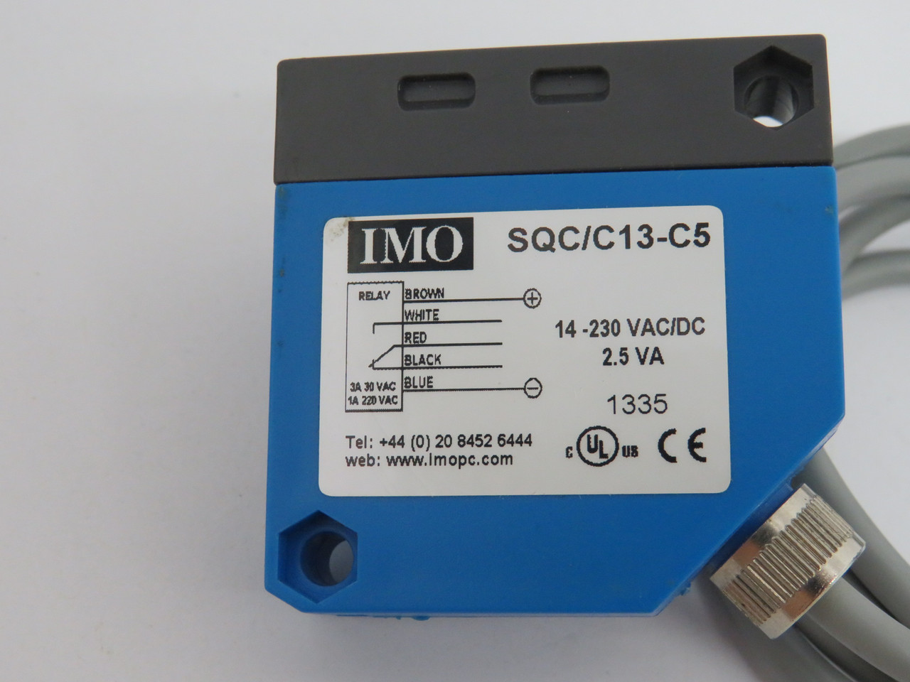 IMO SQC/C13-C5 Square Photoelectric Switch 14-230VAC/DC 2.5VA 34" CUT CABLE NOP