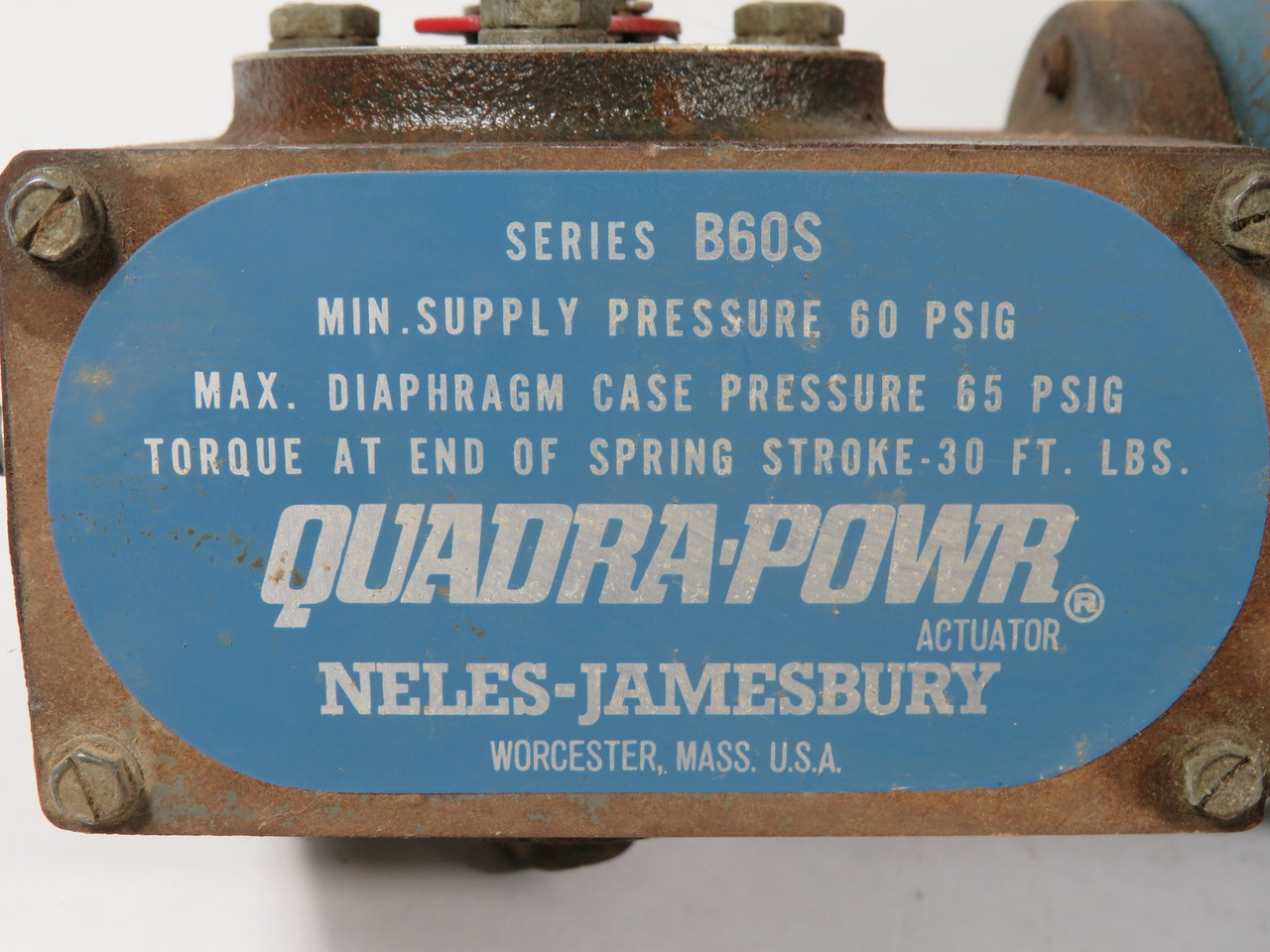 Neles-Jamesbury B60S Spring Diaphragm Actuator 60/65 psig 30 ft-lbs RUST USED