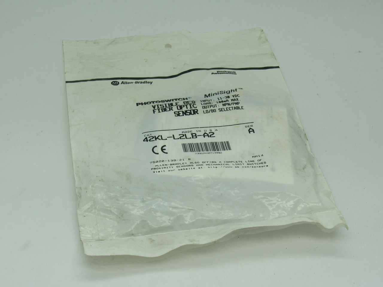 Allen-Bradley 42KL-L2LB-A2 MiniSight Visible Red Fiber Optic Sensor Ser. A NWB