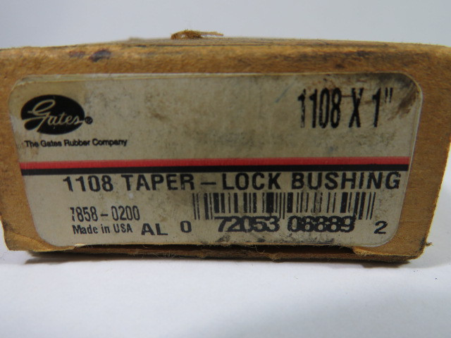 Gates 7858-0200 1108 Taper Lock Bushing 1" Bore 7/8" LTB 1/4-1/8 Keyway ! NEW !