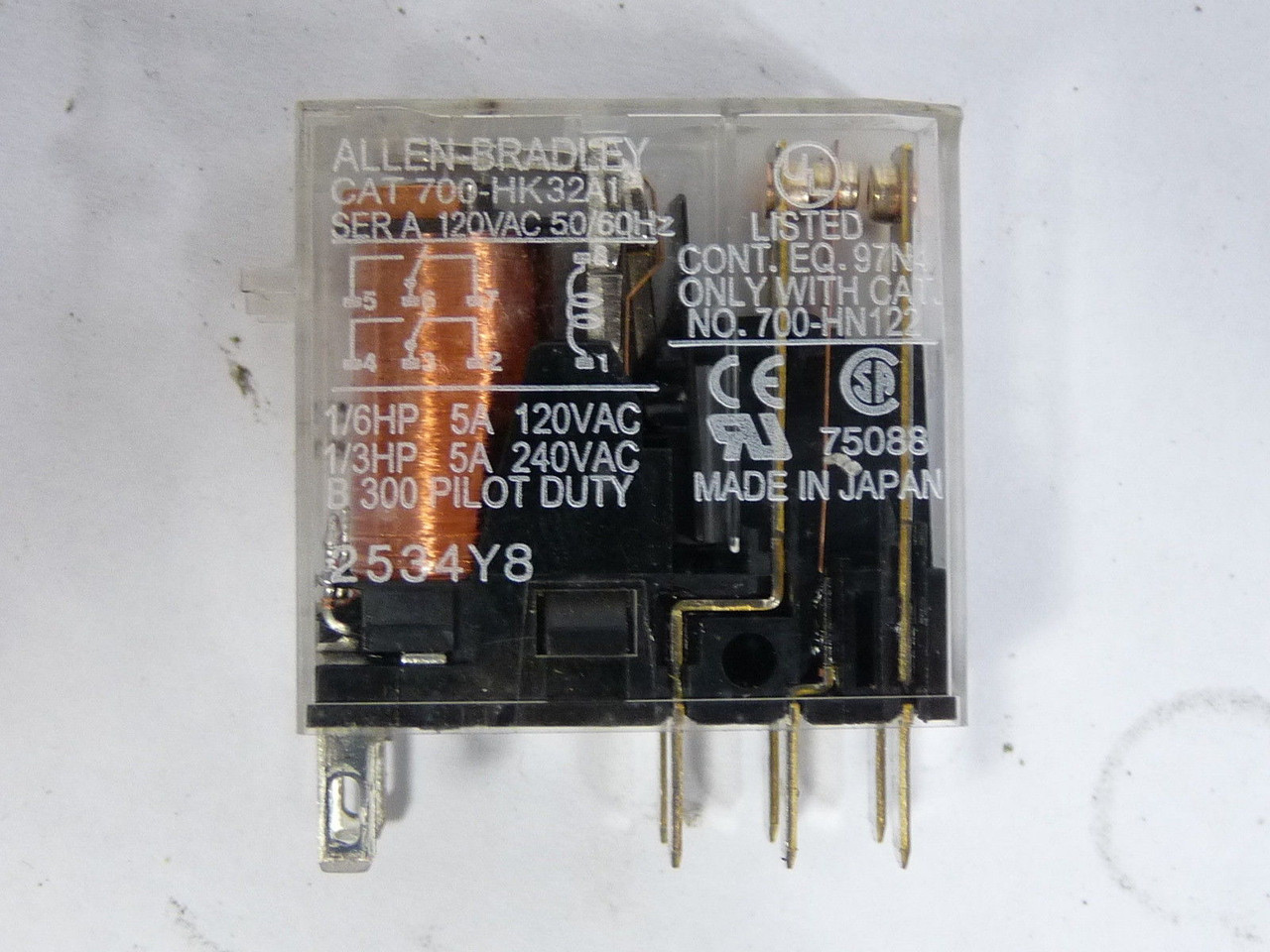 Allen-Bradley 700-HK32A1 Series A Relay 120VAC 50/60Hz Coil 5A USED