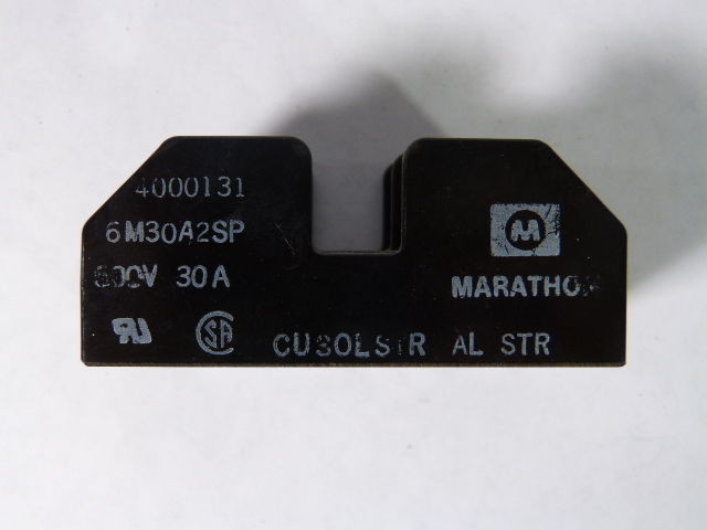 Marathon 6M30A2SP Fuse Holder 30A 600V 2-Pole USED