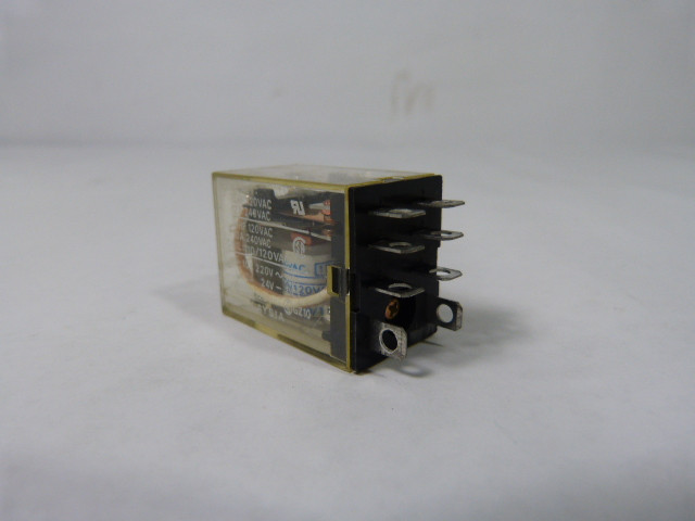 Omron LY2-AC110/120 Relay 110/120VAC 10A 8-Blade USED