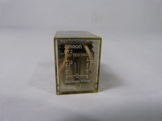 Omron LY2-AC110/120 Relay 110/120VAC 10A 8-Blade USED
