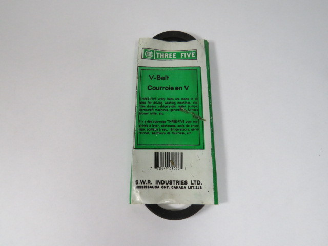 S.W.R. Industries Ltd. Three Five 4L220 V-Belt 22”L 1/2”W 5/16”Thick NEW