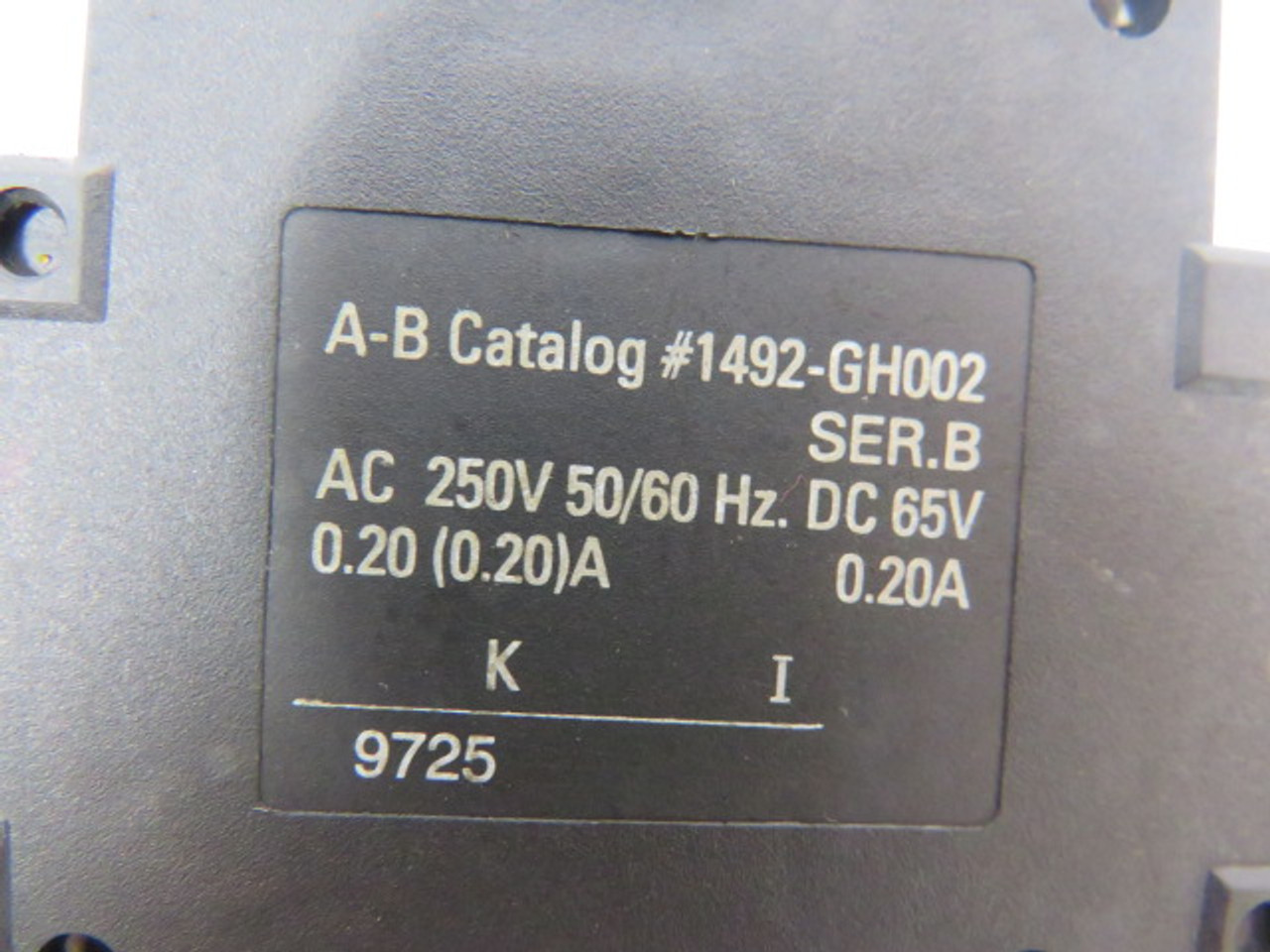 Allen-Bradley 1492-GH002 Mini Circuit Breaker 0.2A 250VAC 1P USED