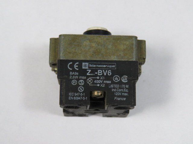 Telemecanique Z-BV6 Light Module w/ Mounting Base 400V LED Green USED