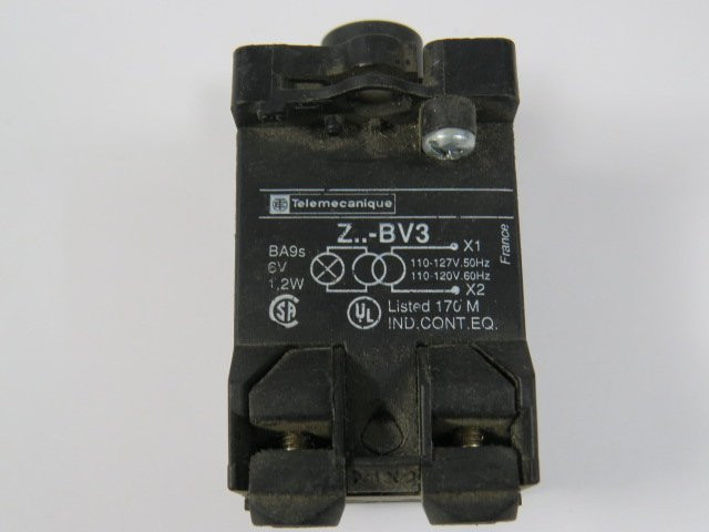 Telemecanique Z-BV3 Light Module w/ Mounting Base 110-127V 50/60HZ USED