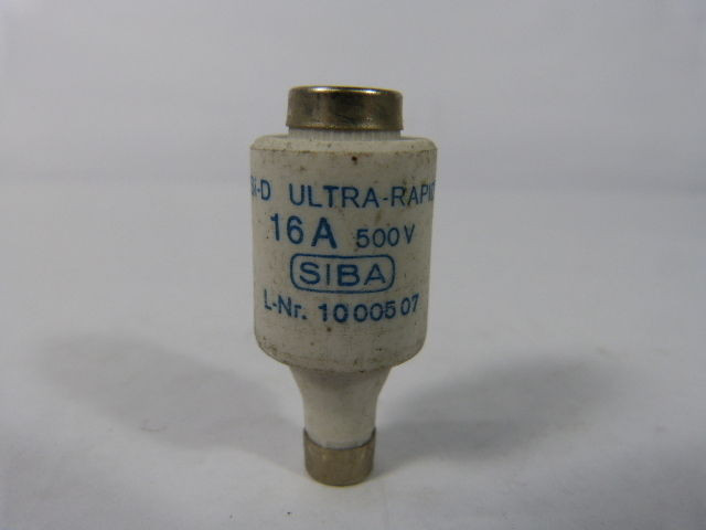 Siba Si-D 1000507 Ultra Rapid Bottle Fuse 16A 500V USED