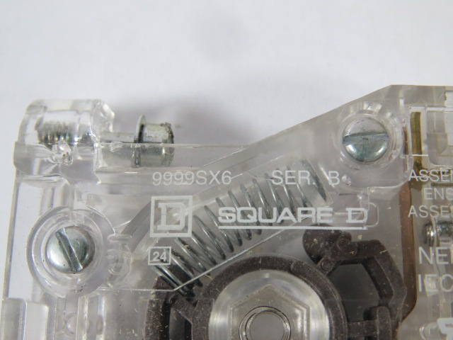 Square D 9999-SX6 Series B Auxiliary Contact Block 1NO Clear USED