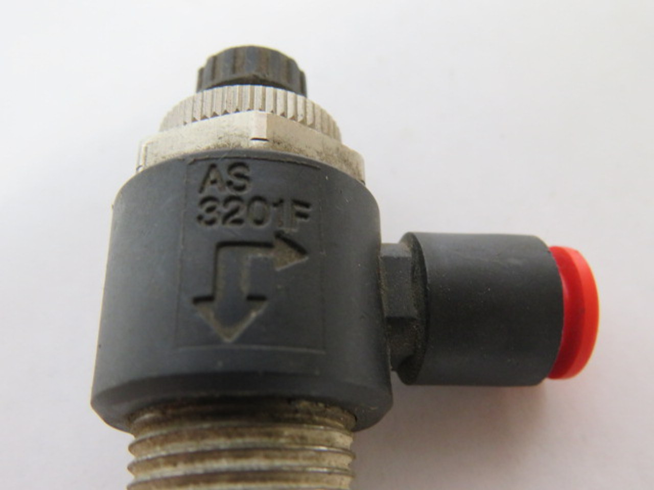 SMC AS3201F-02-10S Black Old Style Flow Control Elbow Fitting 1/4" USED