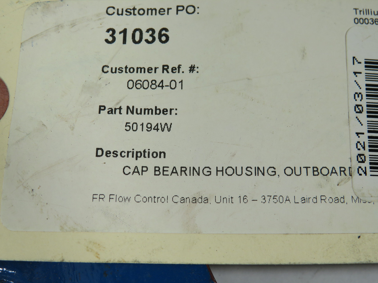 Flow Control 50194W Outboard Bearing Cover 6-Bolt 3-3/8" ID SHELF WEAR NOP
