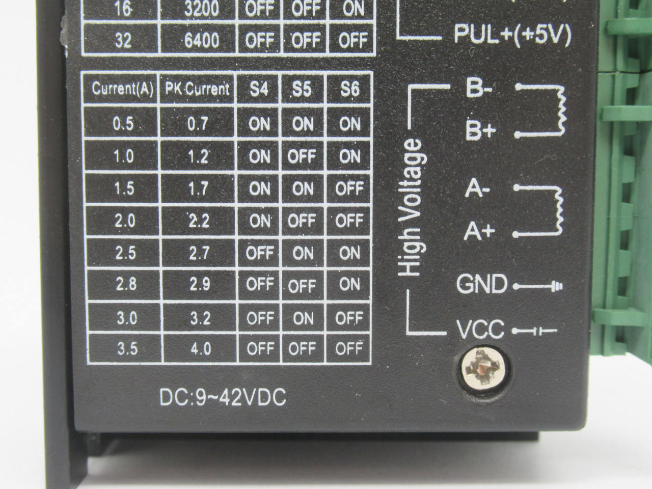 Microstep TB6600 Stepper Motor Driver 9-42VDC 4A USED