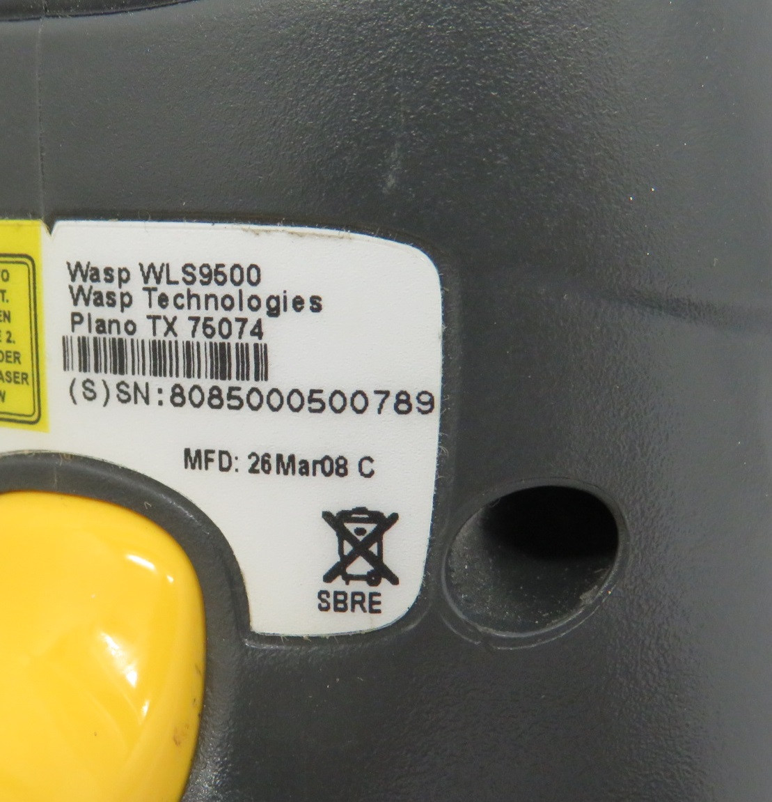 Wasp WLS9500 Barcode Scanner w/USB Cable 5VDC 0.5A 29" Max Range USED