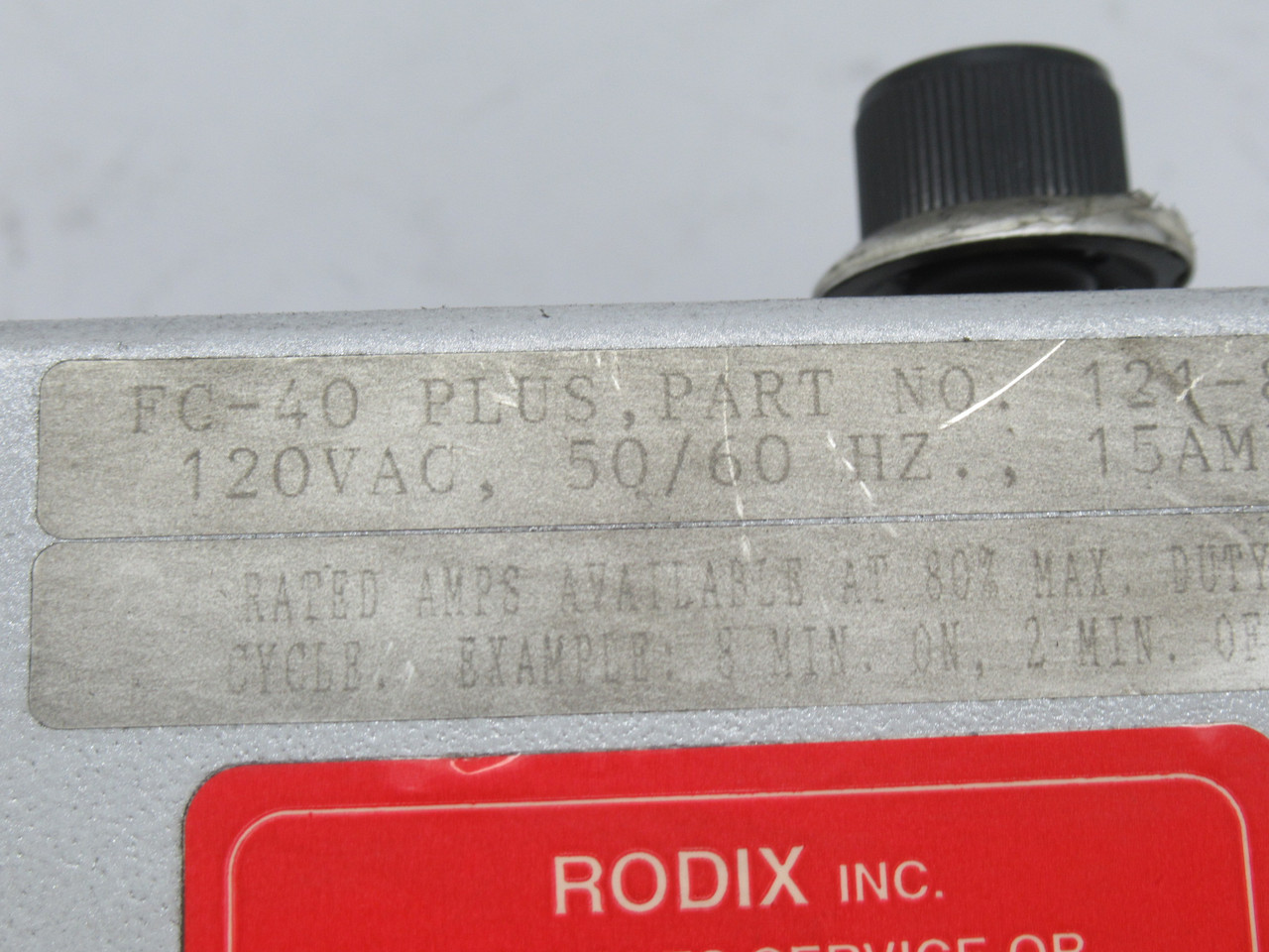 Rodix FC-40 121-880 Feeder Control Cube 120VAC 50/60Hz 15A USED